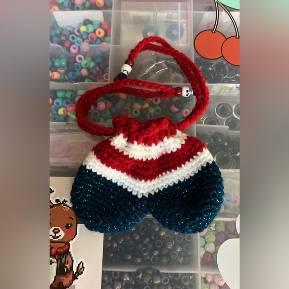 Crocheted Ball Sack ❤️💀💙 - Picture 2 of 9